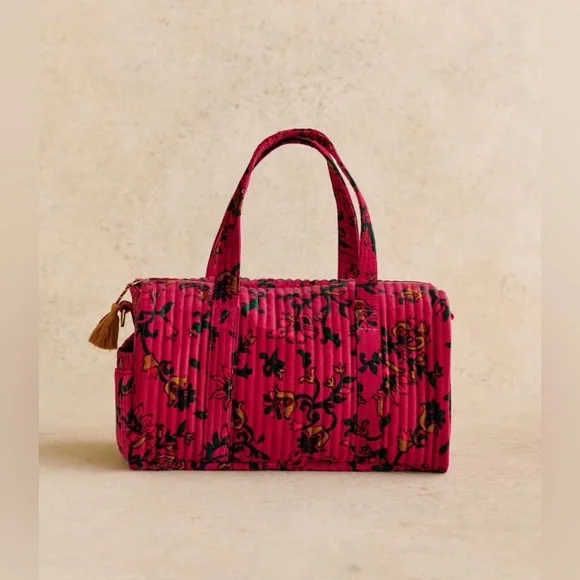 NWT Sézane Quilted Bowling Bag in Otto Print - Picture 3 of 4